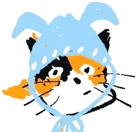 戴蓝色头巾的猫