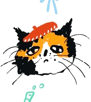 戴红色贝雷帽的猫