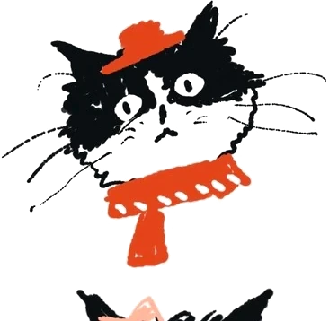 戴红色围巾的猫